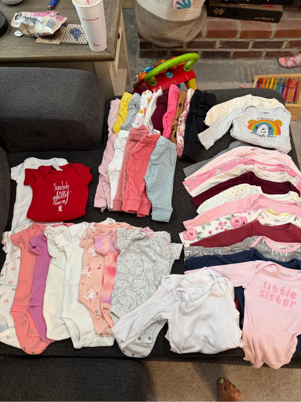 Baby Girls 3-6 months  Clothing Bundle - Pink, White, Coral, Gray